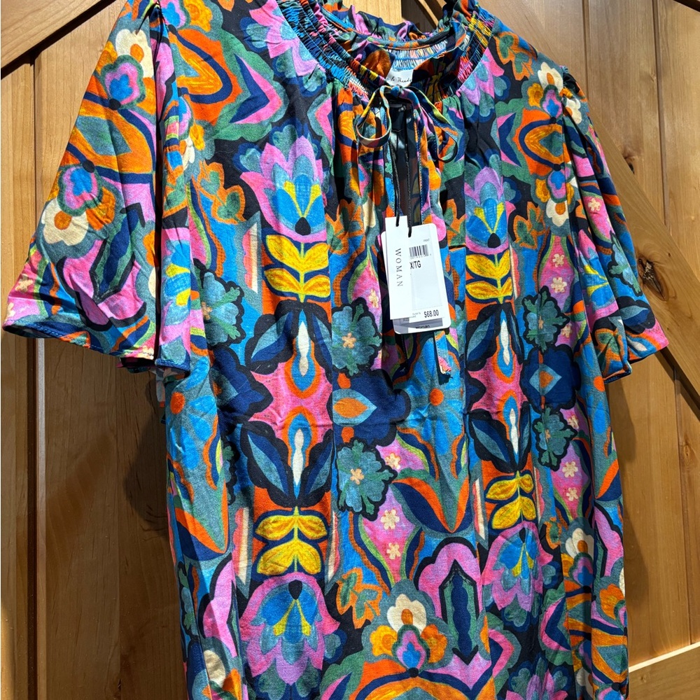 Fall Floral womens 1X blouse